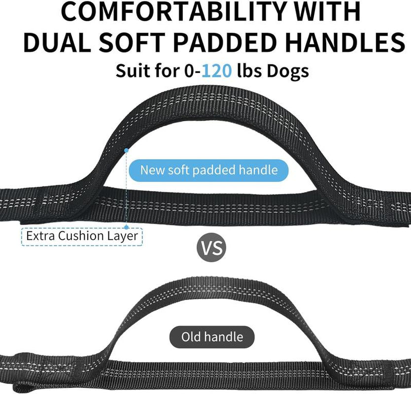 Hands-Free Dog Leash with Zipper Pouch–Retractable Bungee Waist Leash with Dual Padded Handles and Fanny Pack for Training, Walking, Running, and Hiking with Medium to Large Dogs